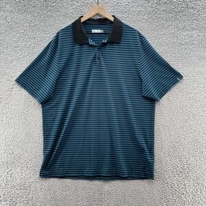 Kjus Polo Shirt Mens 3XL Green Stripe Luis Comfort Golf Performance Lightweight